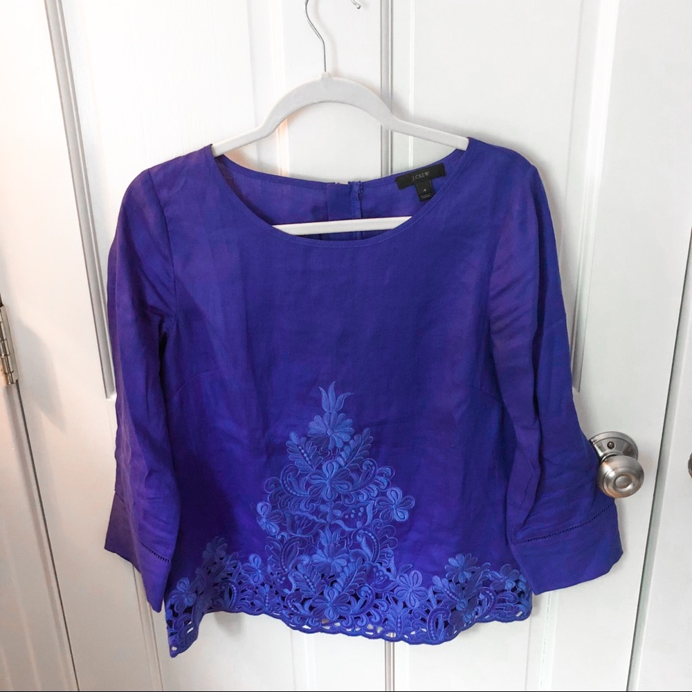 Blue embroidered blouse